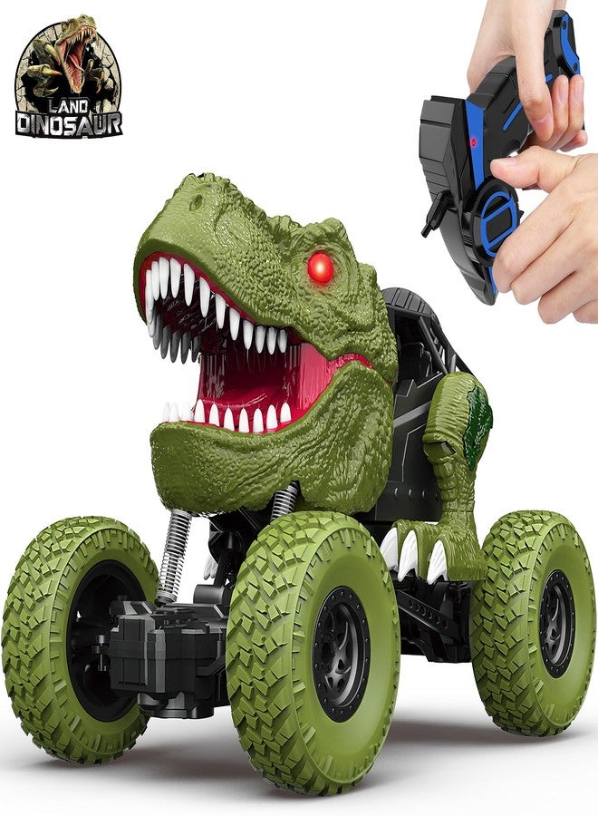 YEZI Remote Control Dinosaur Car for Kids Boys, 2.4Ghz All Terrain Remote Control Dinosaur Truck with Light, Rechargeable 4WD Off Road RC Car Toys for Kids 3 4 5 6 7 8-12 Year Old Boys Girls Birthday Gift - Image 1